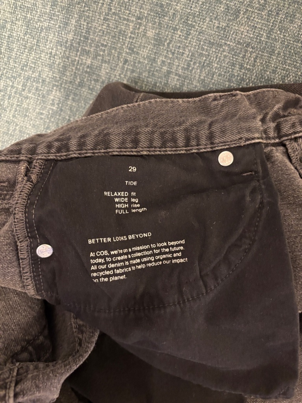 COS Women's Black Wide-Leg Jeans - Picture 3 of 4